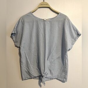 J. Crew short sleeve striped knot bottom shirt size M